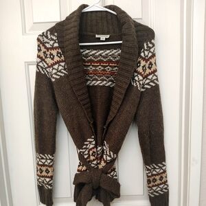 Brown Patterned Women's Sweater